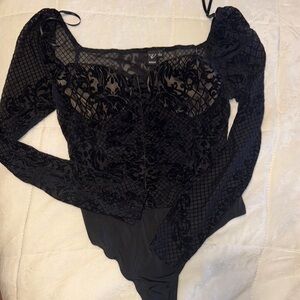 Elegant Black Lace Bodysuit